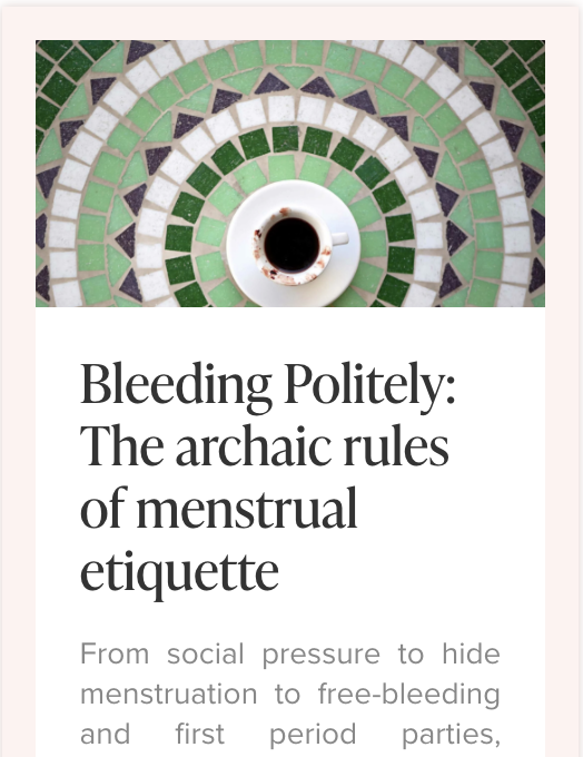 Menstrual Etiquette Article, photo by Vulvani